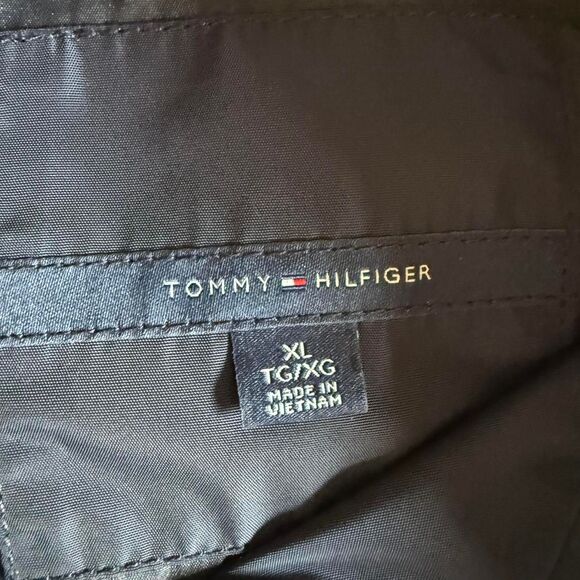 ommy Hilfiger Women's XL Navy Blue Windbreaker Jacket Full Zip Striped Cuffs - Picture 4 of 7